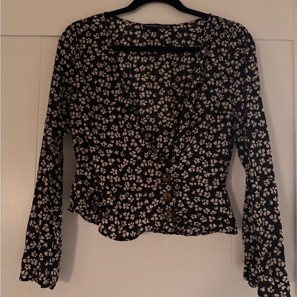 Abercrombie and Fitch Long Sleeve Wrap Blouse